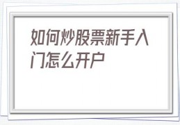 如何炒股票新手入门怎么开户(如何炒股票新手入门怎么开户及股票网上开)