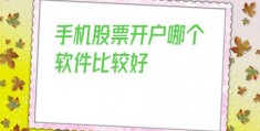 手机股票开户哪个软件比较好(手机股票开户哪家证券公司好)