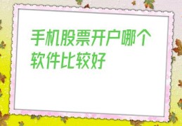 手机股票开户哪个软件比较好(手机股票开户哪家证券公司好)
