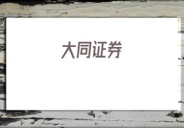 大同证券(大同证券下载)